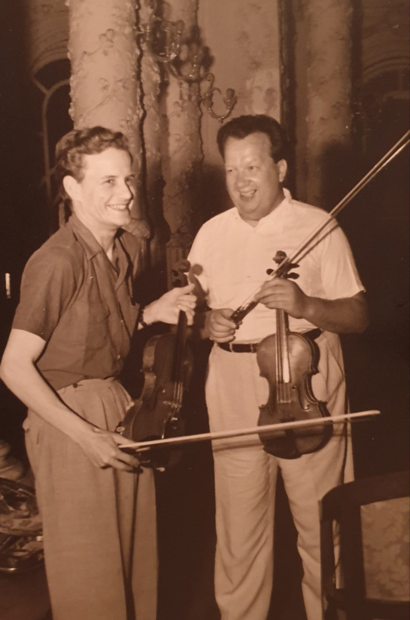Werner Krotzinger während seiner Basler Studienzeit mit seinem Lehrer Sándor Végh